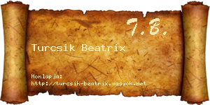 Turcsik Beatrix névjegykártya